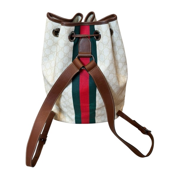 ✨🛍️ Gucci White GG Supreme Sherry Line Backpack - Picture 2 of 3
